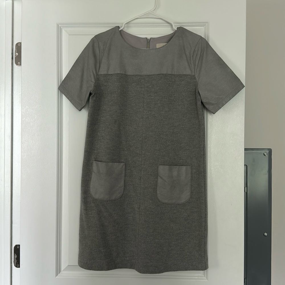 LOFT - faux leather / sweater dress
